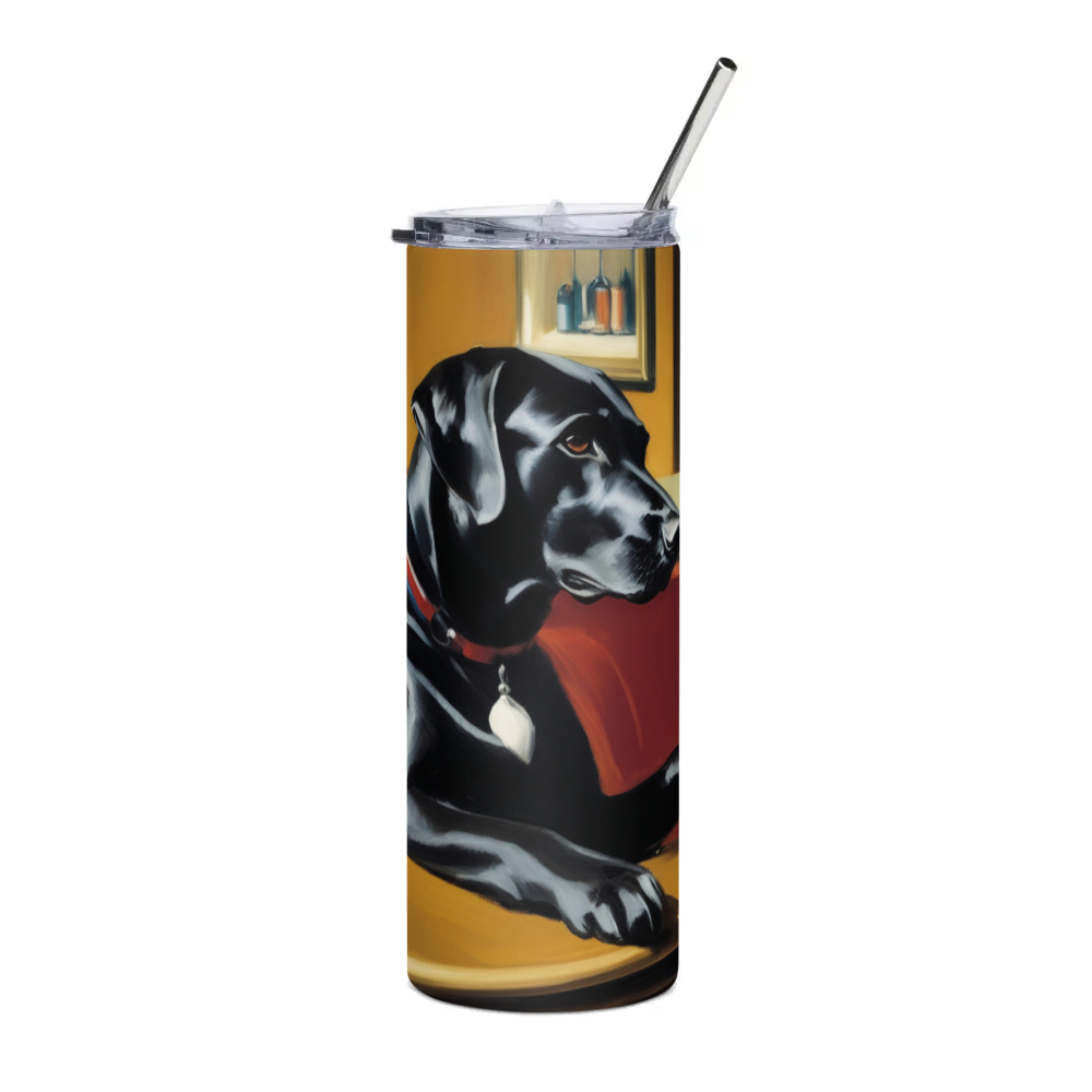 PugMug Custom Black Labrador Retriever Stainless Steel Tumbler
