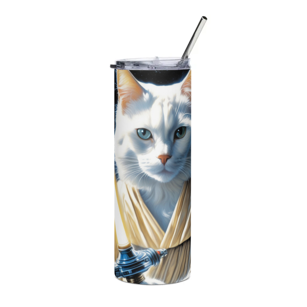 PugMug Custom White Companion Cat Stainless Steel Tumbler
