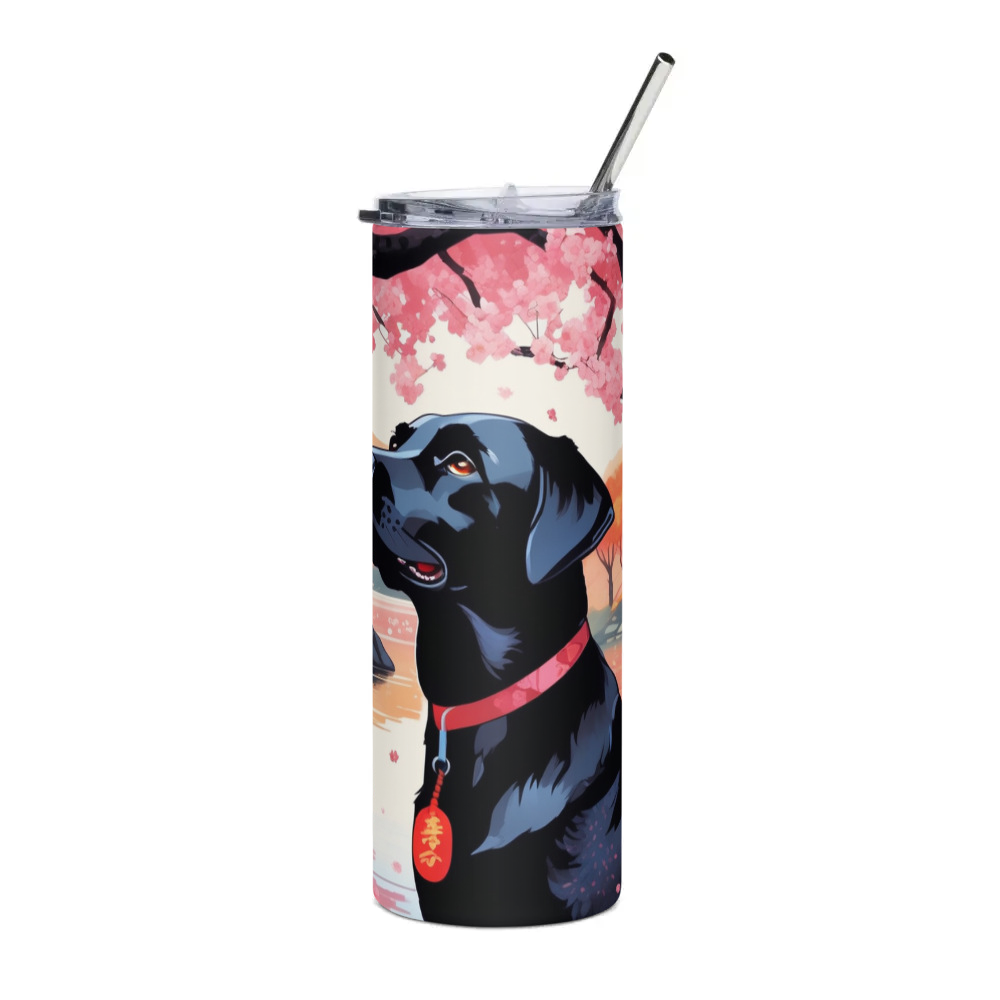 PugMug Custom Black Labrador Retriever Stainless Steel Tumbler