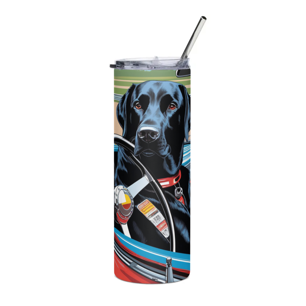 PugMug Custom Black Labrador Retriever Stainless Steel Tumbler