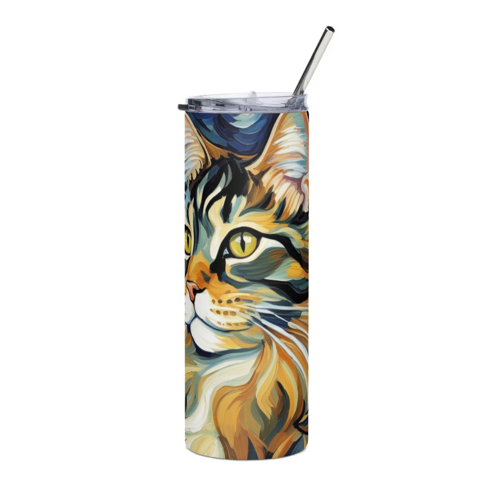 PugMug Custom Tabby Maine Coon Cat Stainless Steel Tumbler