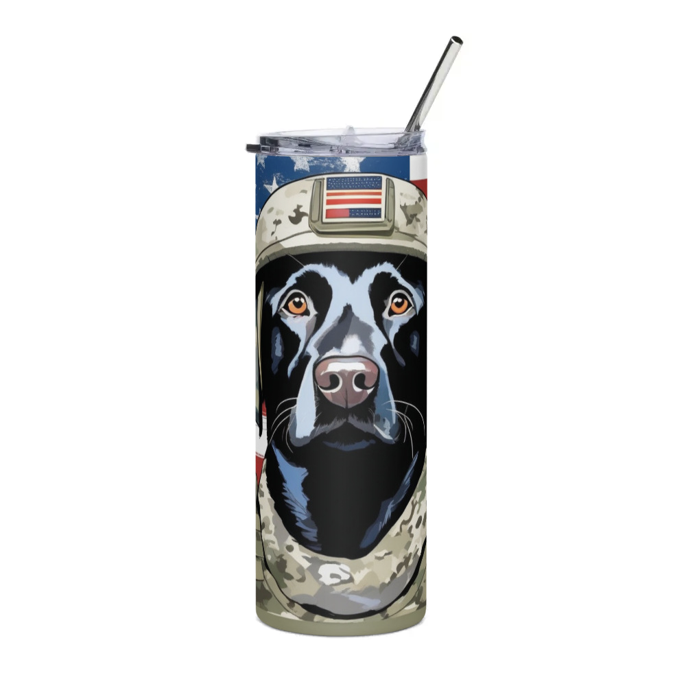 PugMug Custom Black Labrador Retriever Stainless Steel Tumbler