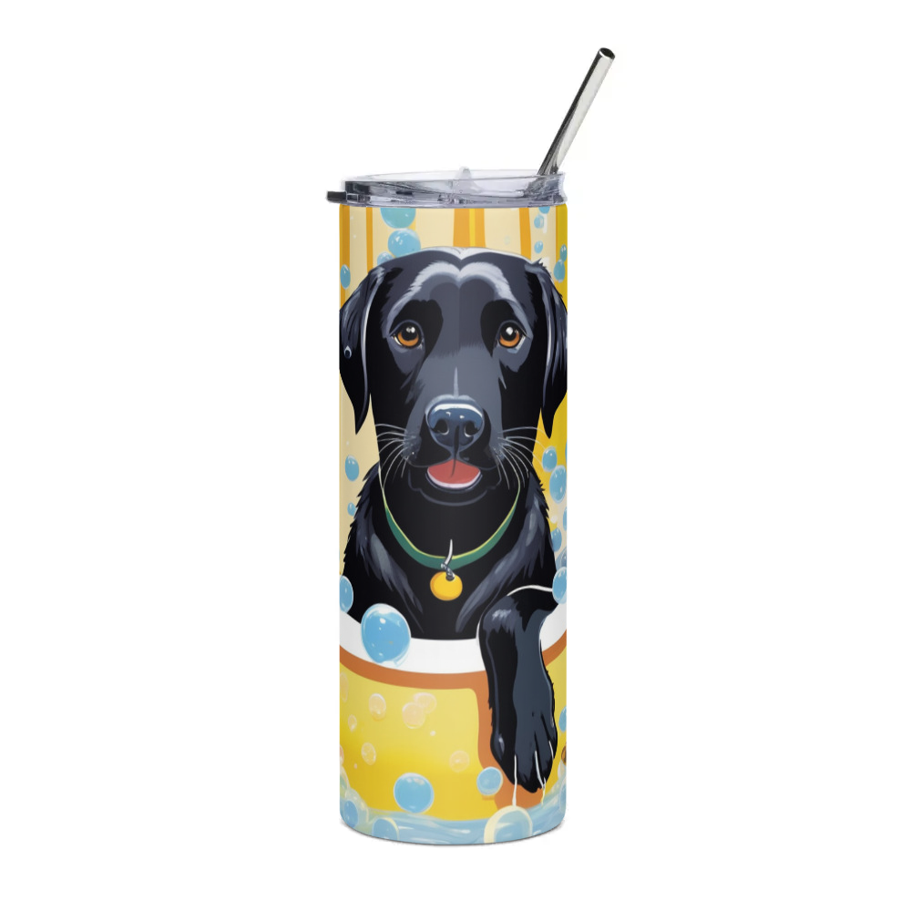 PugMug Custom Black Labrador Retriever Stainless Steel Tumbler