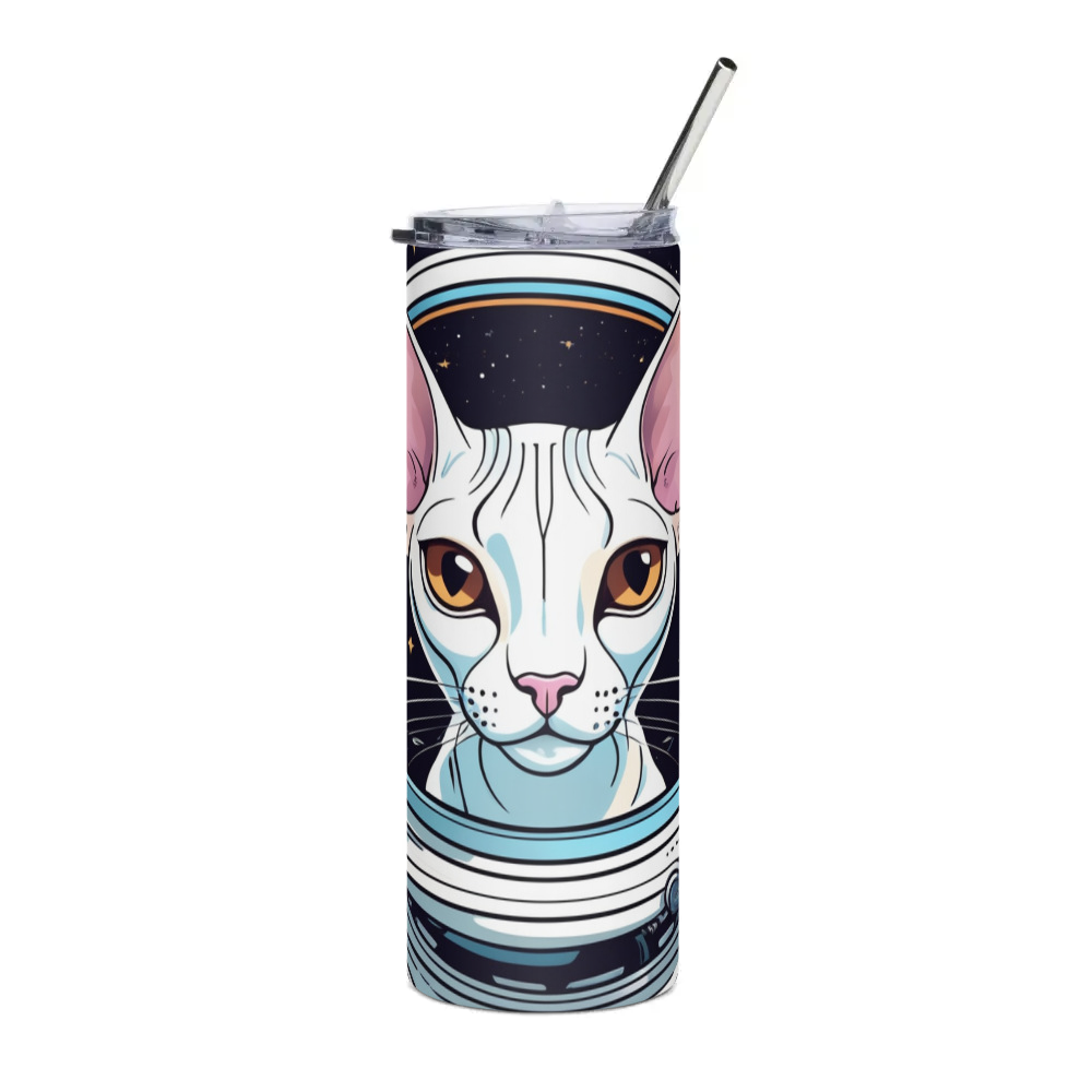 PugMug Custom White Sphynx Cat Stainless Steel Tumbler