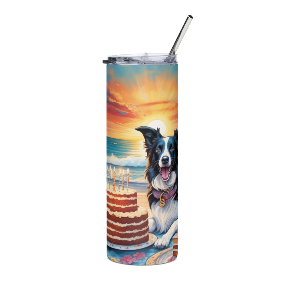 PugMug Custom Border Collie Stainless Steel Tumbler
