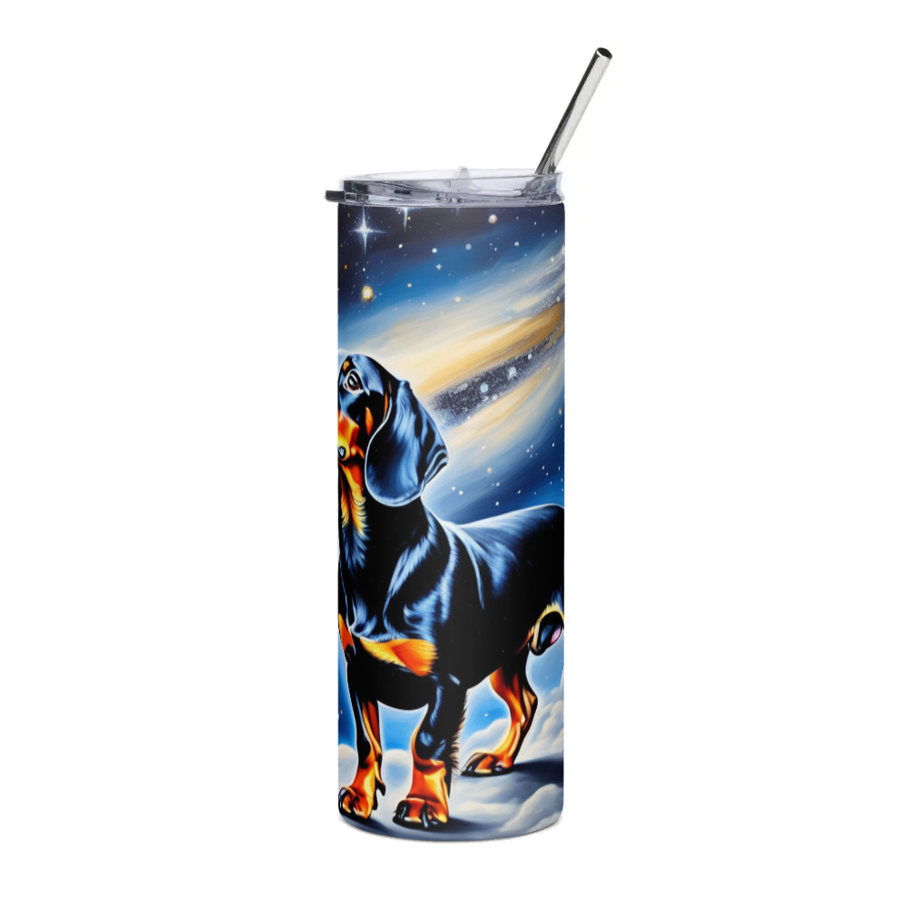 PugMug Custom Black Dachshund Stainless Steel Tumbler