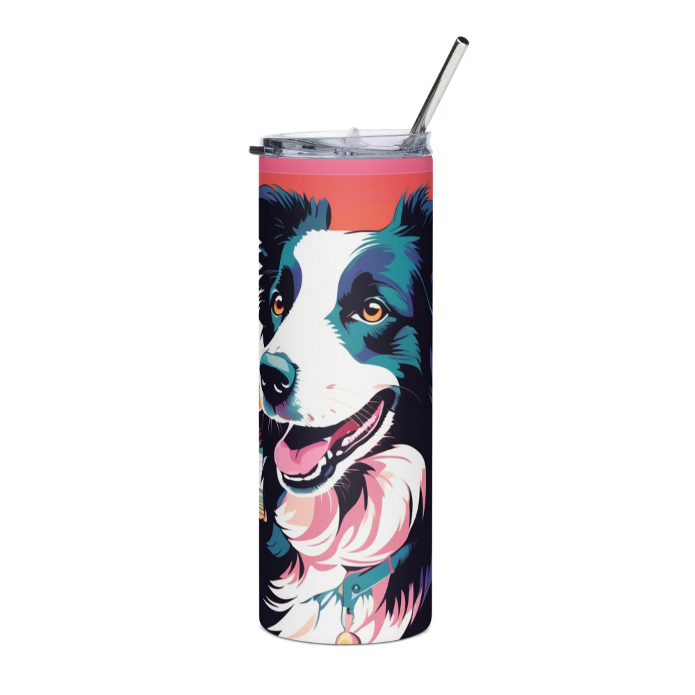 PugMug Custom Border Collie Stainless Steel Tumbler