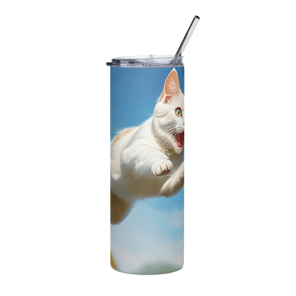 PugMug Custom White Companion Cat Stainless Steel Tumbler