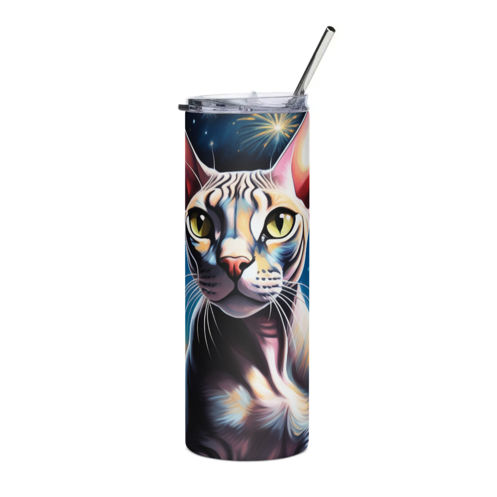 PugMug Custom Tabby Sphynx Cat Stainless Steel Tumbler