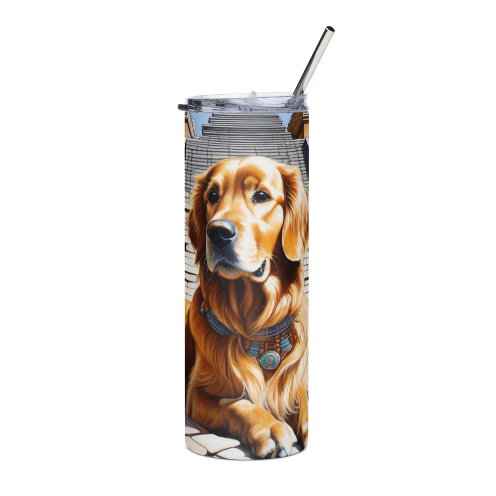PugMug Custom Golden Retriever Stainless Steel Tumbler