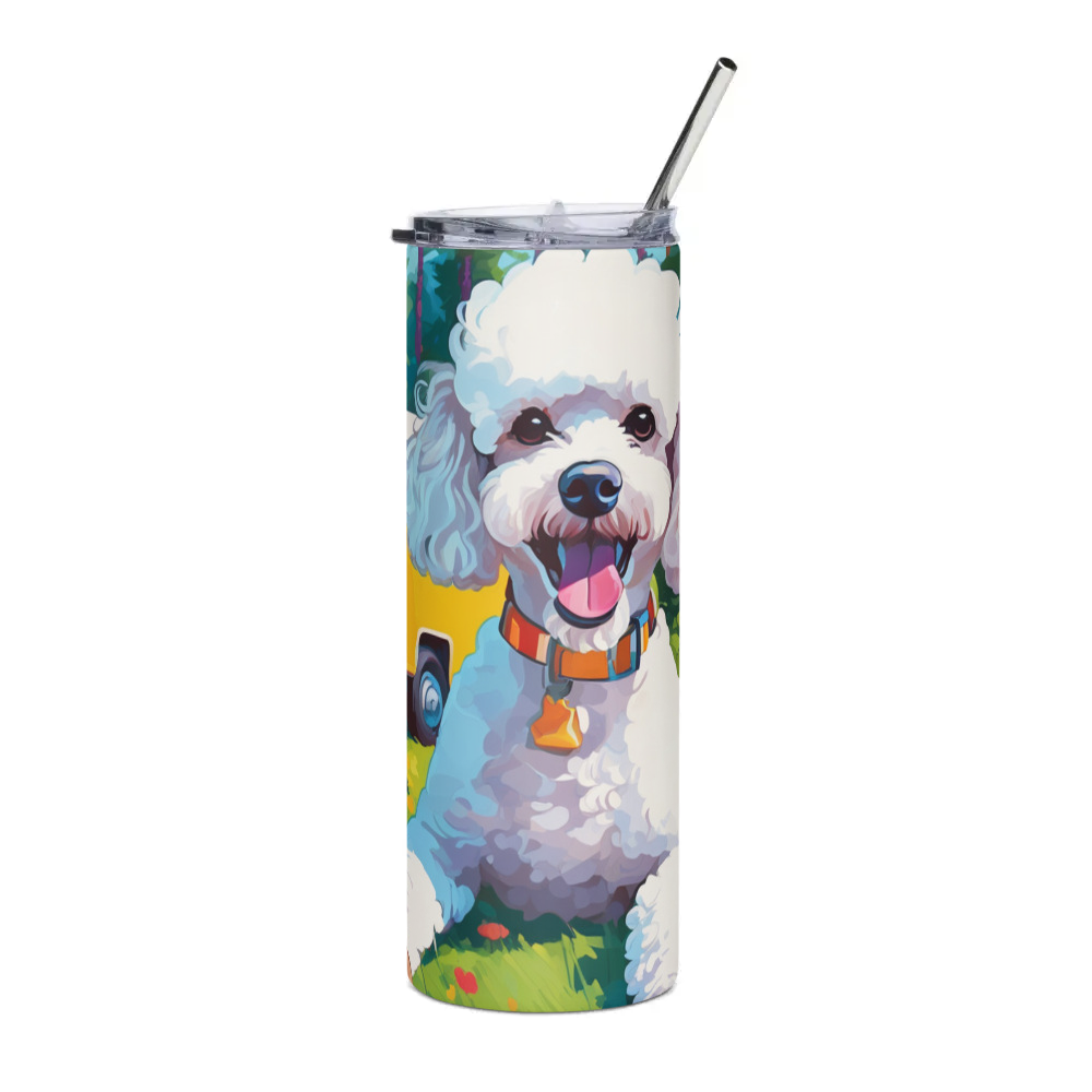 PugMug Custom White Poodle Stainless Steel Tumbler