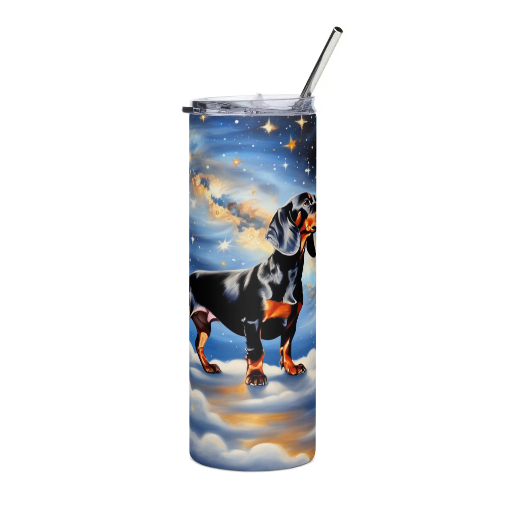 PugMug Custom Black Dachshund Stainless Steel Tumbler