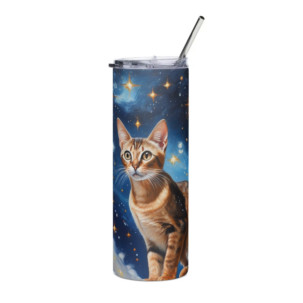 PugMug Custom Tabby Abyssinian Cat Stainless Steel Tumbler