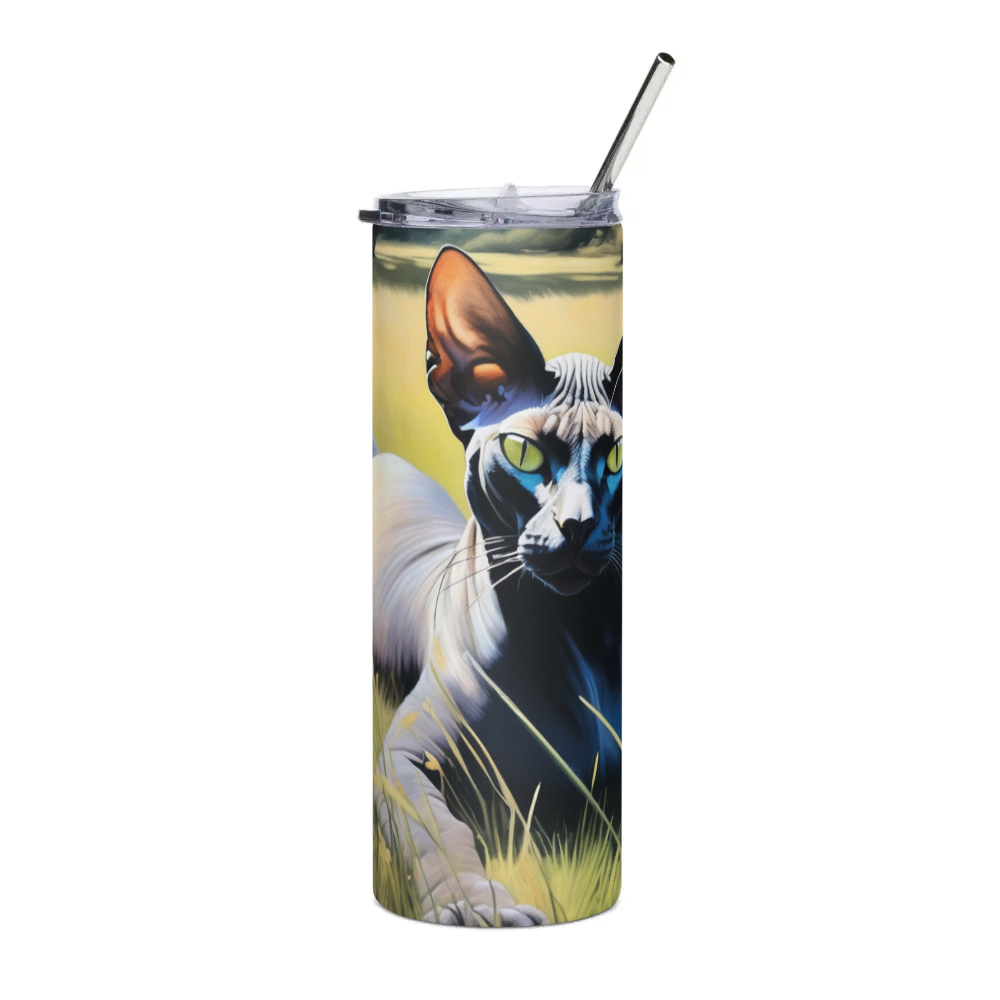 PugMug Custom Black Sphynx Cat Stainless Steel Tumbler