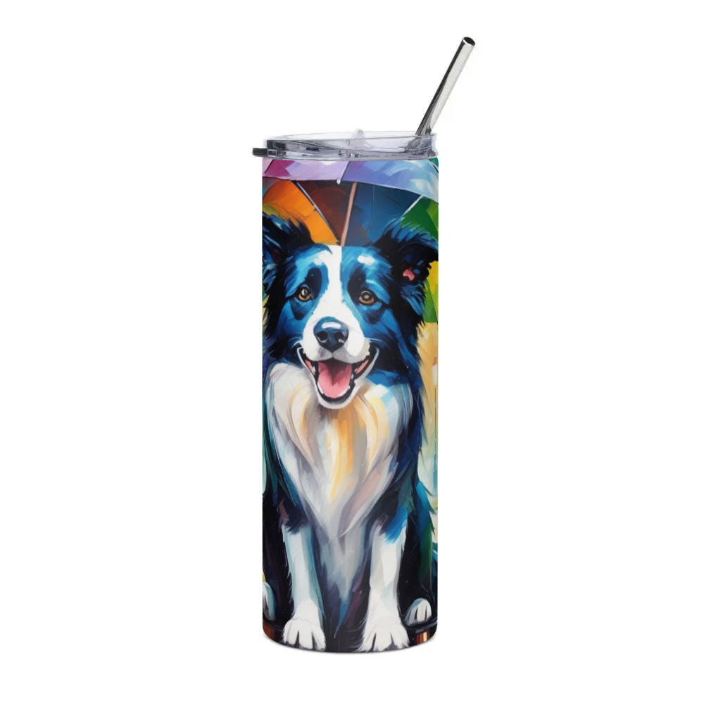 PugMug Custom Border Collie Stainless Steel Tumbler