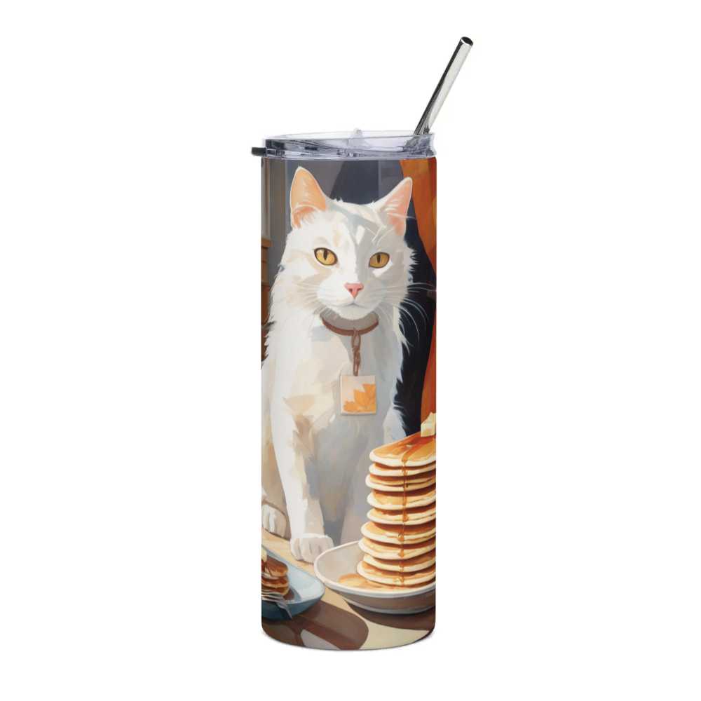 PugMug Custom White Companion Cat Stainless Steel Tumbler