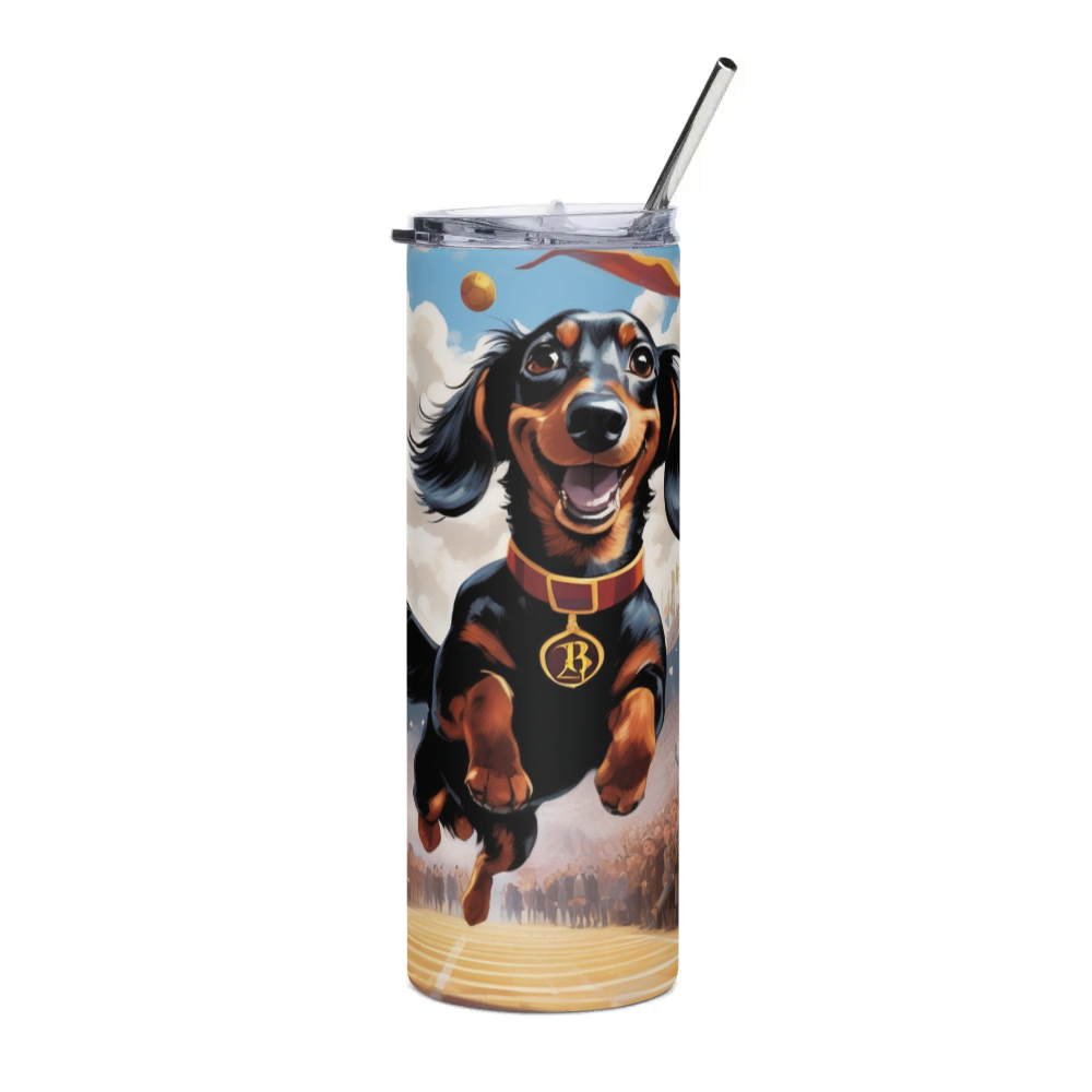 PugMug Custom Black Dachshund Stainless Steel Tumbler