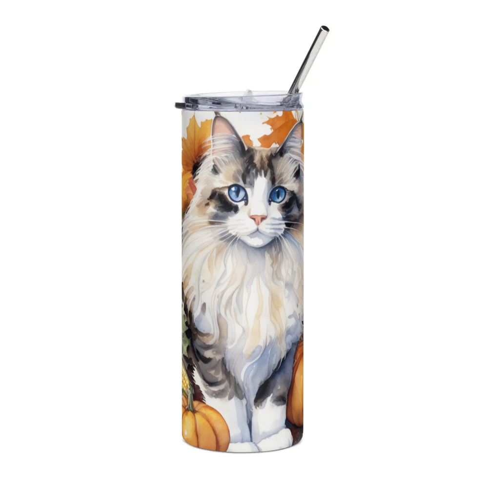 PugMug Custom Tabby Ragdoll Cat Stainless Steel Tumbler