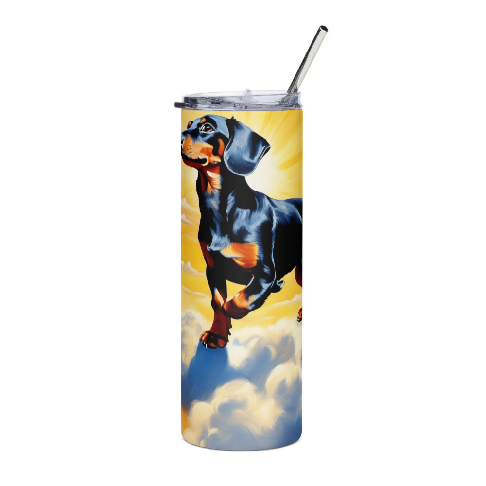 PugMug Custom Black Dachshund Stainless Steel Tumbler
