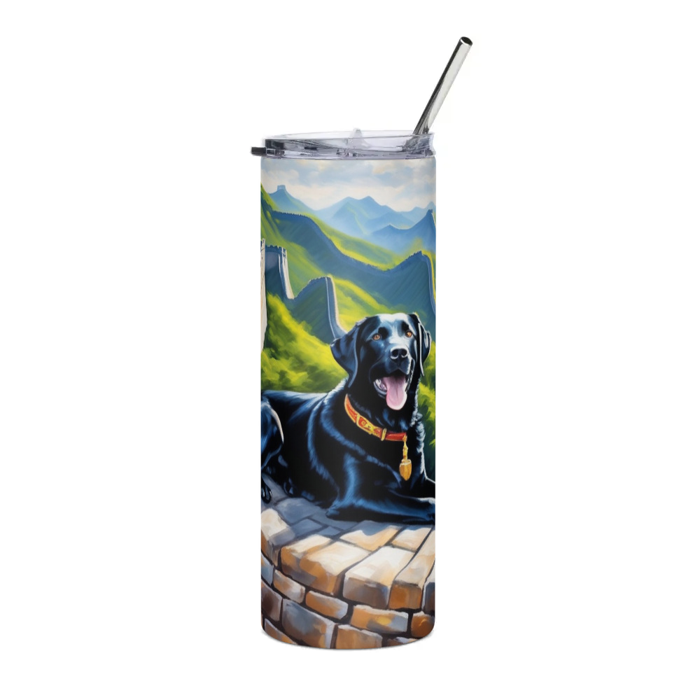 PugMug Custom Black Labrador Retriever Stainless Steel Tumbler