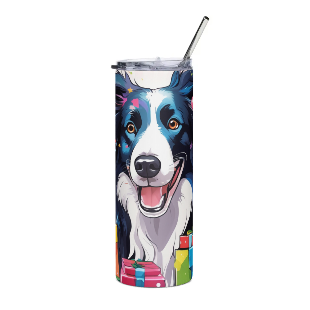 PugMug Custom Border Collie Stainless Steel Tumbler