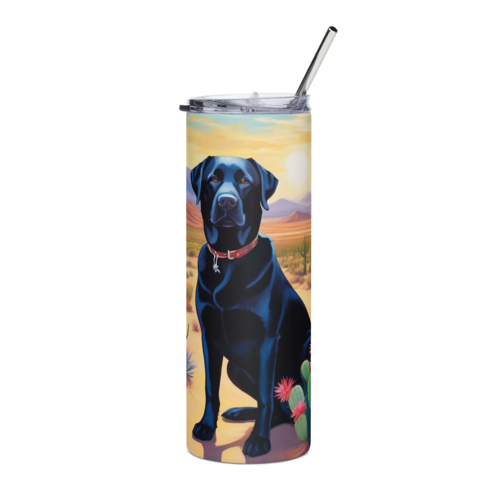 PugMug Custom Black Labrador Retriever Stainless Steel Tumbler