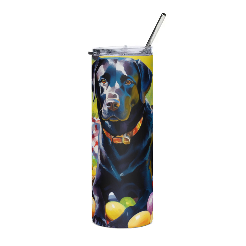 PugMug Custom Black Labrador Retriever Stainless Steel Tumbler
