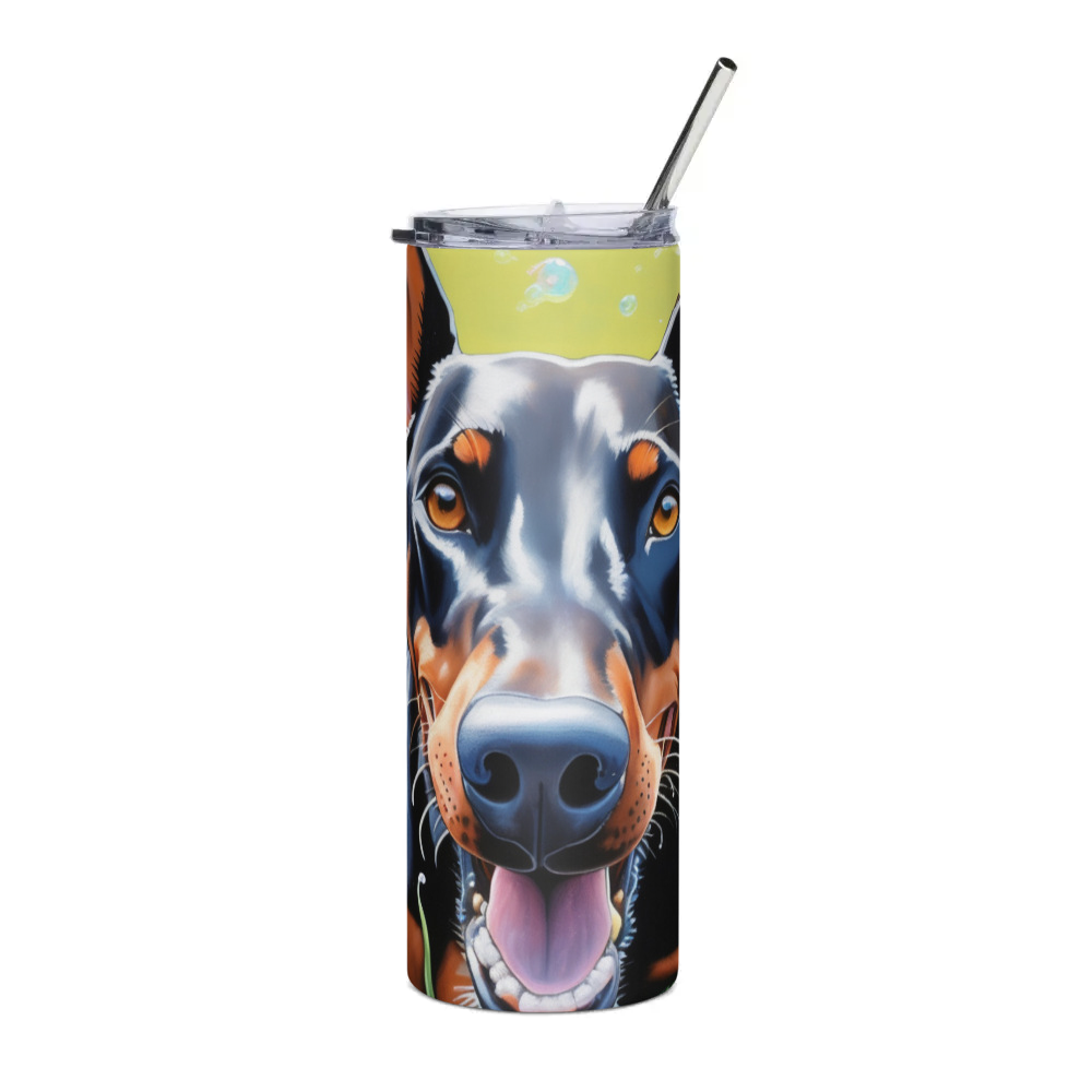 PugMug Custom Doberman Pinscher Stainless Steel Tumbler