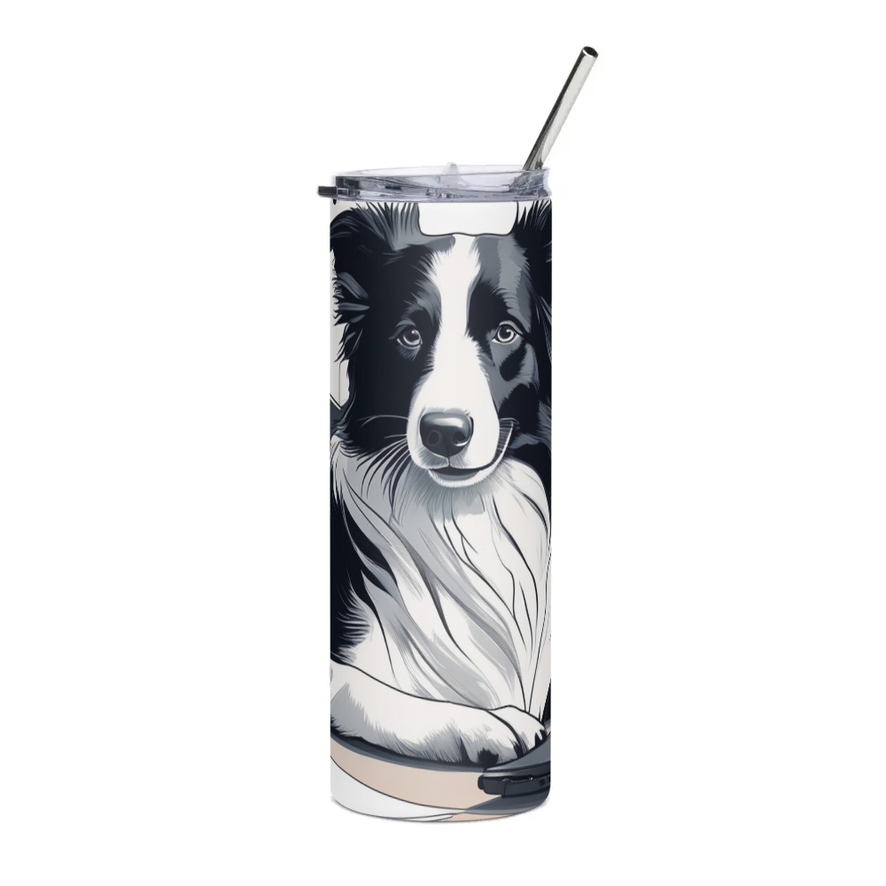 PugMug Custom Border Collie Stainless Steel Tumbler