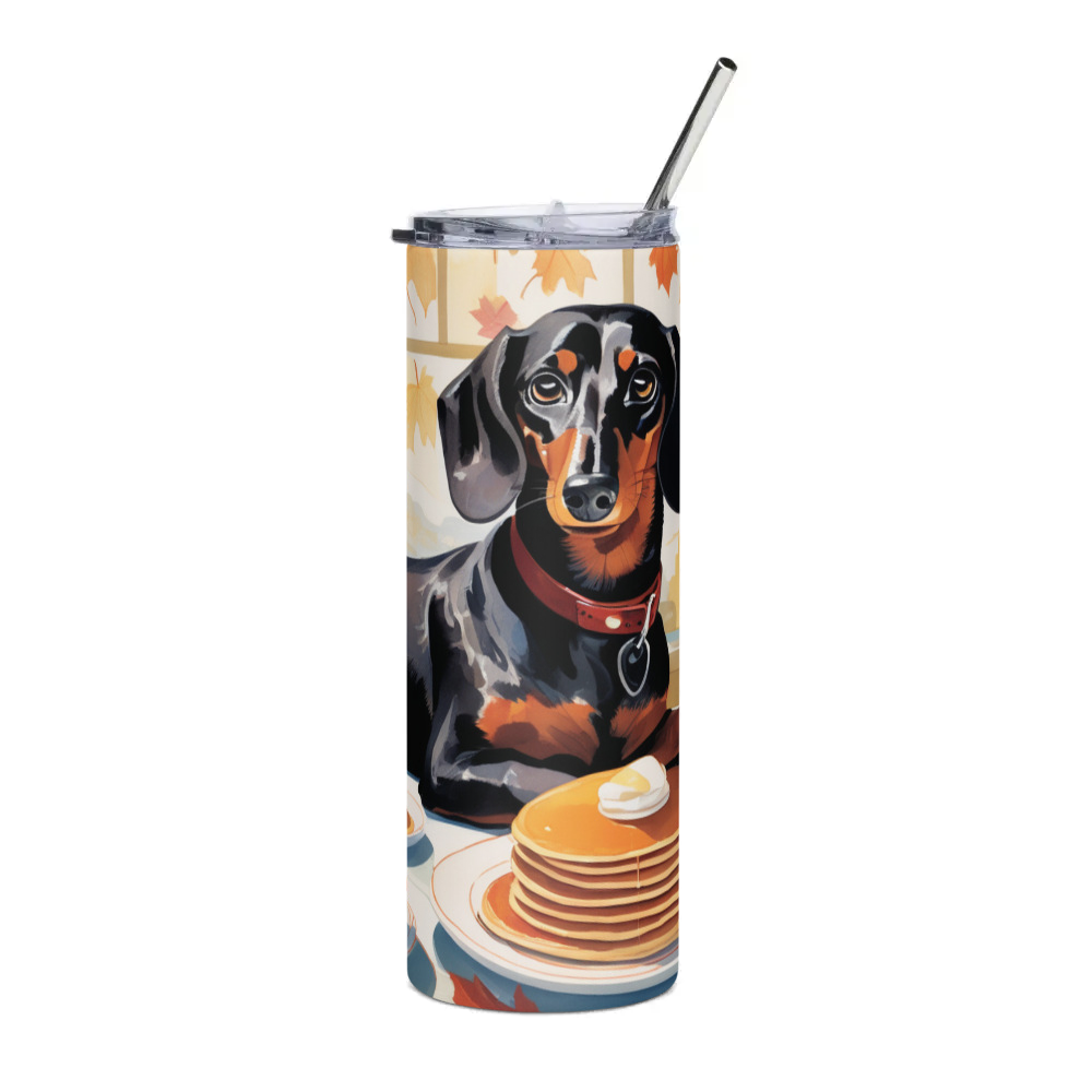 PugMug Custom Black Dachshund Stainless Steel Tumbler