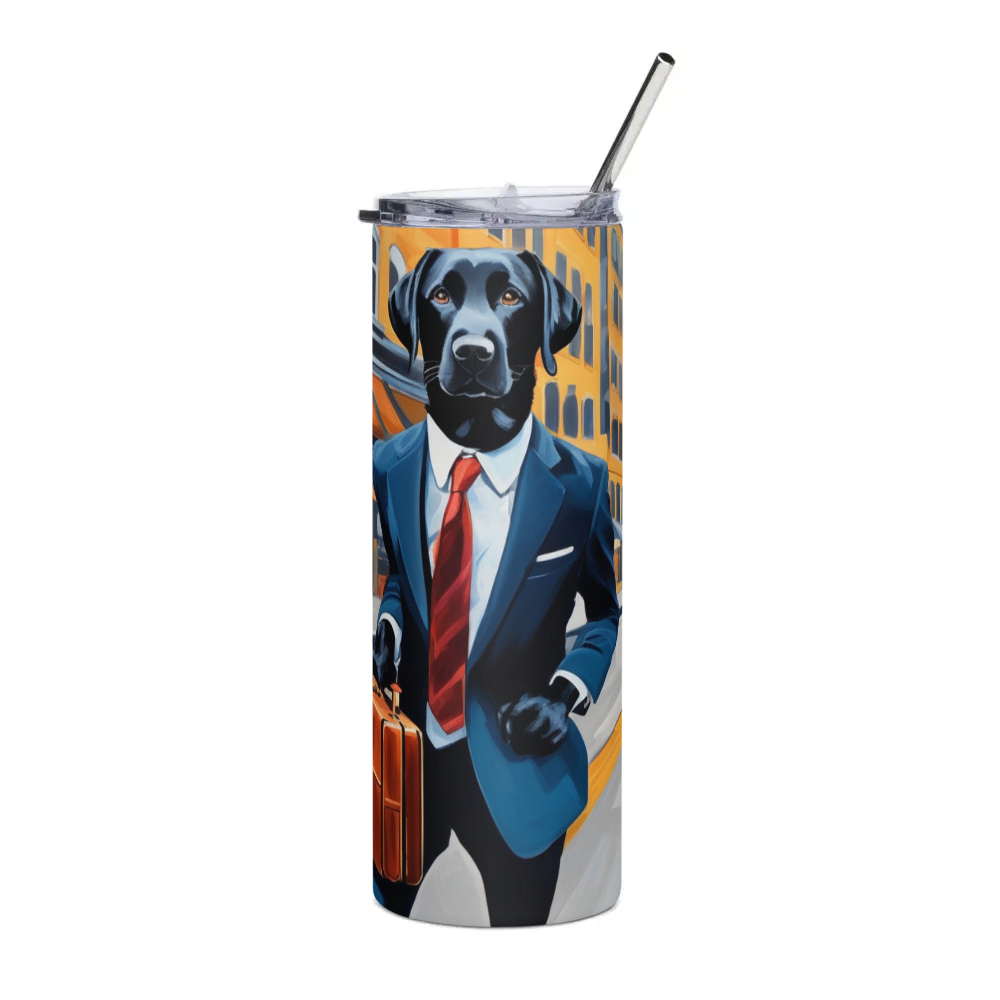 PugMug Custom Black Labrador Retriever Stainless Steel Tumbler