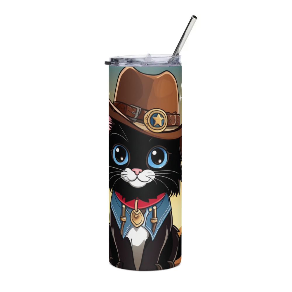 PugMug Custom Black Ragdoll Cat Stainless Steel Tumbler