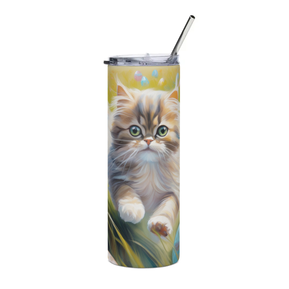 PugMug Custom Tabby Persian Cat Stainless Steel Tumbler