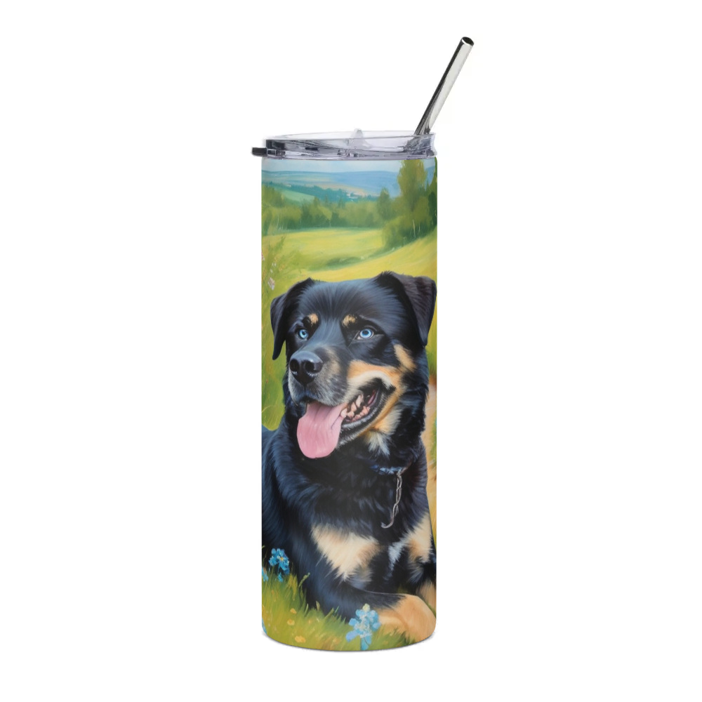 PugMug Custom Blue Stainless Steel Tumbler
