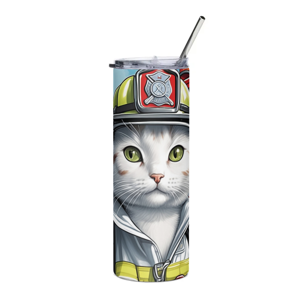 PugMug Custom White Companion Cat Stainless Steel Tumbler