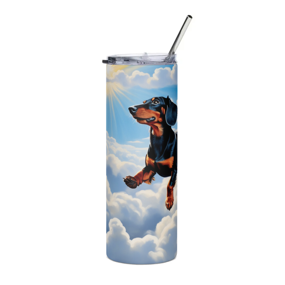 PugMug Custom Black Dachshund Stainless Steel Tumbler