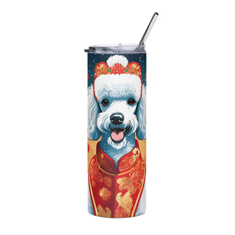 PugMug Custom White Poodle Stainless Steel Tumbler