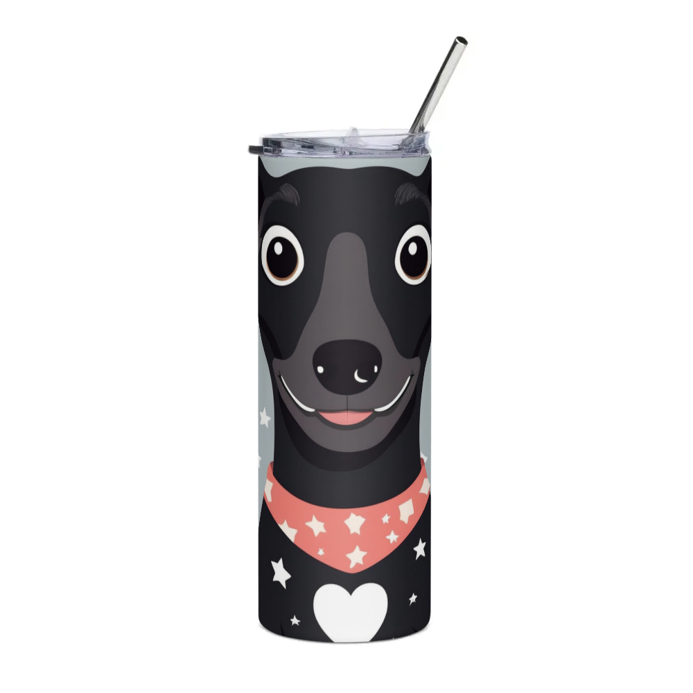 PugMug Custom Black Dachshund Stainless Steel Tumbler