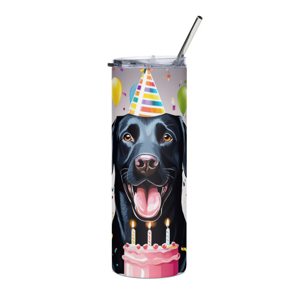 PugMug Custom Black Labrador Retriever Stainless Steel Tumbler