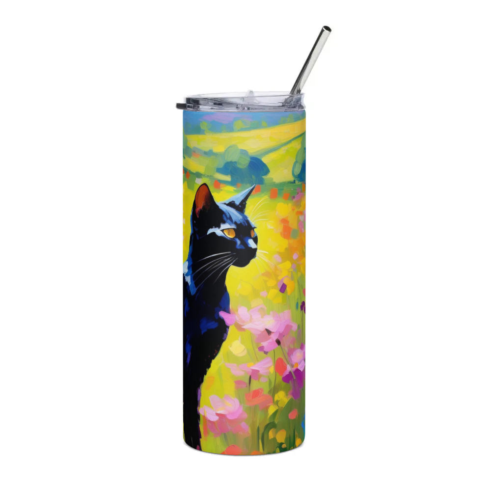 PugMug Custom Black Abyssinian Cat Stainless Steel Tumbler