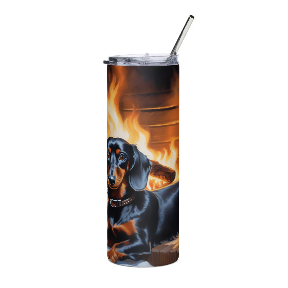 PugMug Custom Black Dachshund Stainless Steel Tumbler