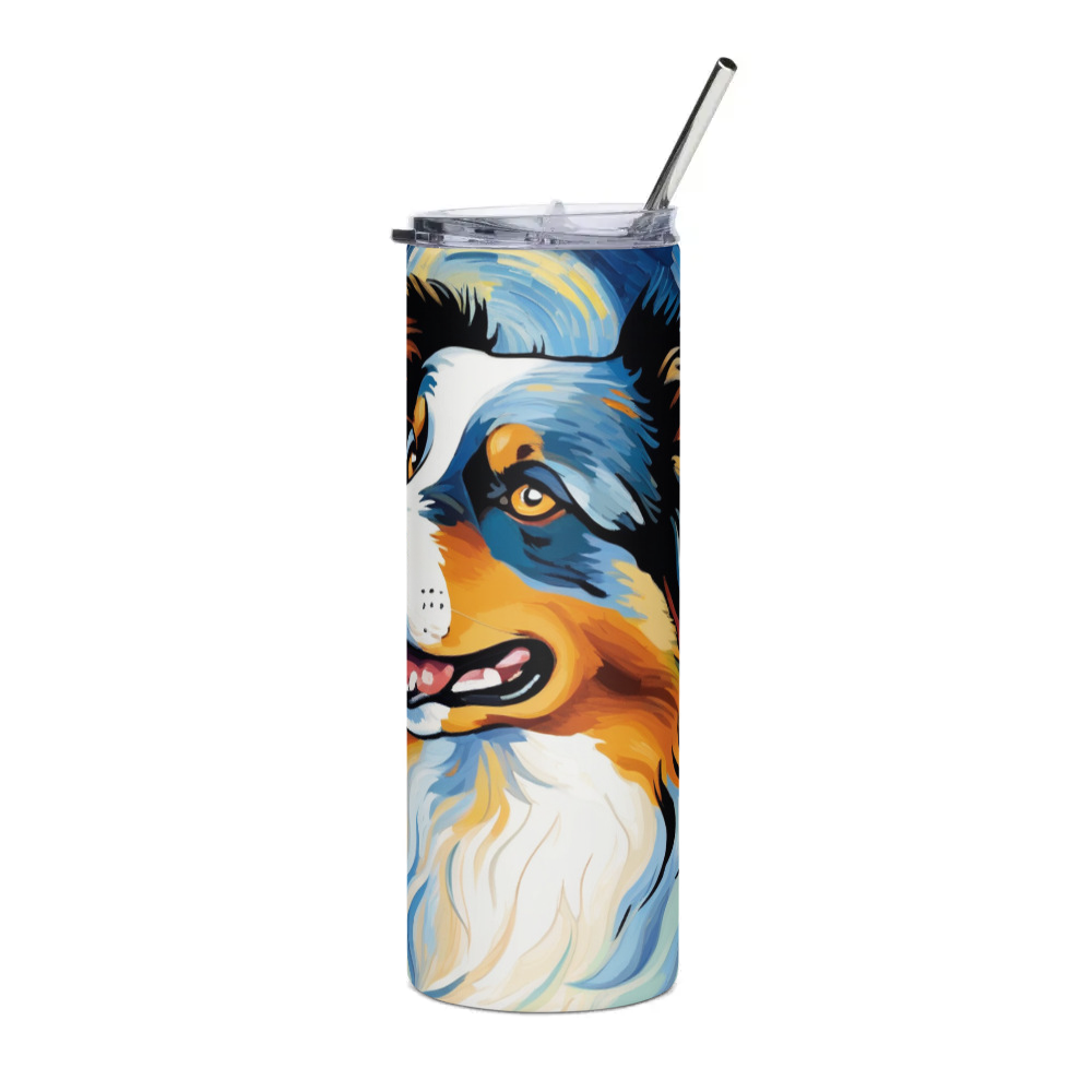 PugMug Custom Australian Shepherd Dog Stainless Steel Tumbler