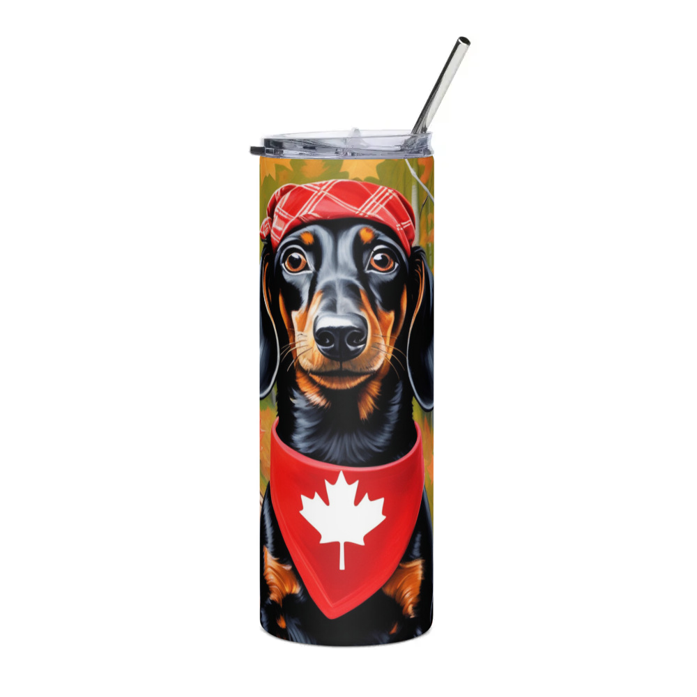 PugMug Custom Black Dachshund Stainless Steel Tumbler