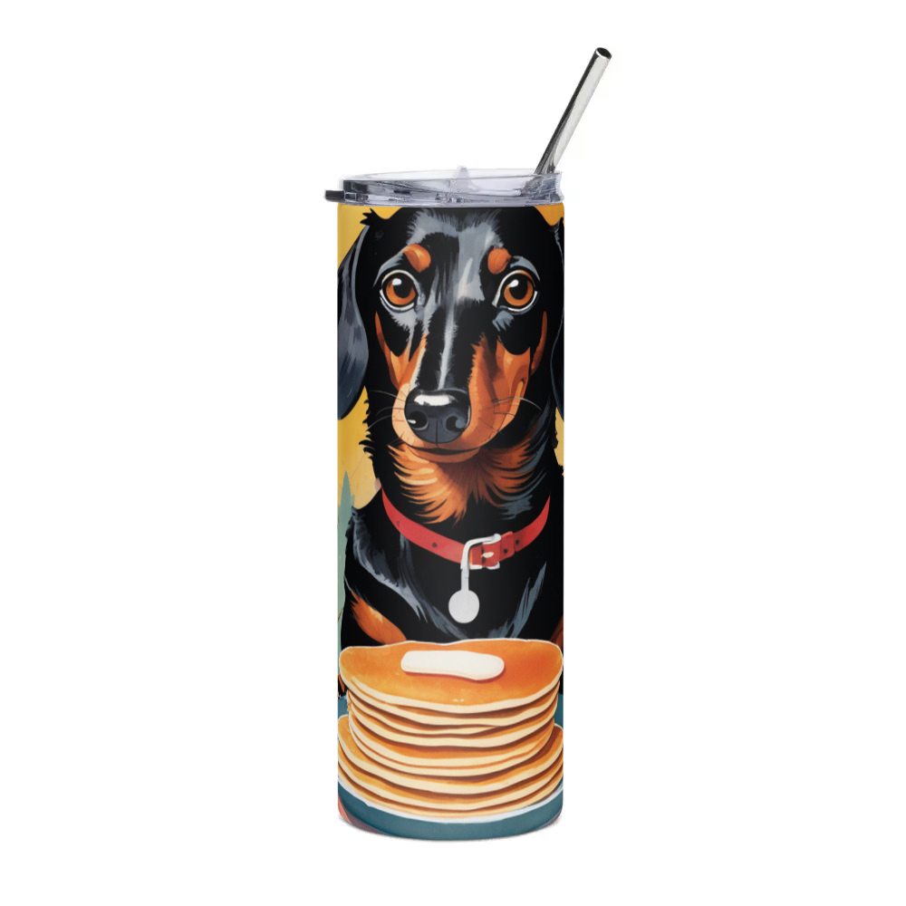 PugMug Custom Black Dachshund Stainless Steel Tumbler