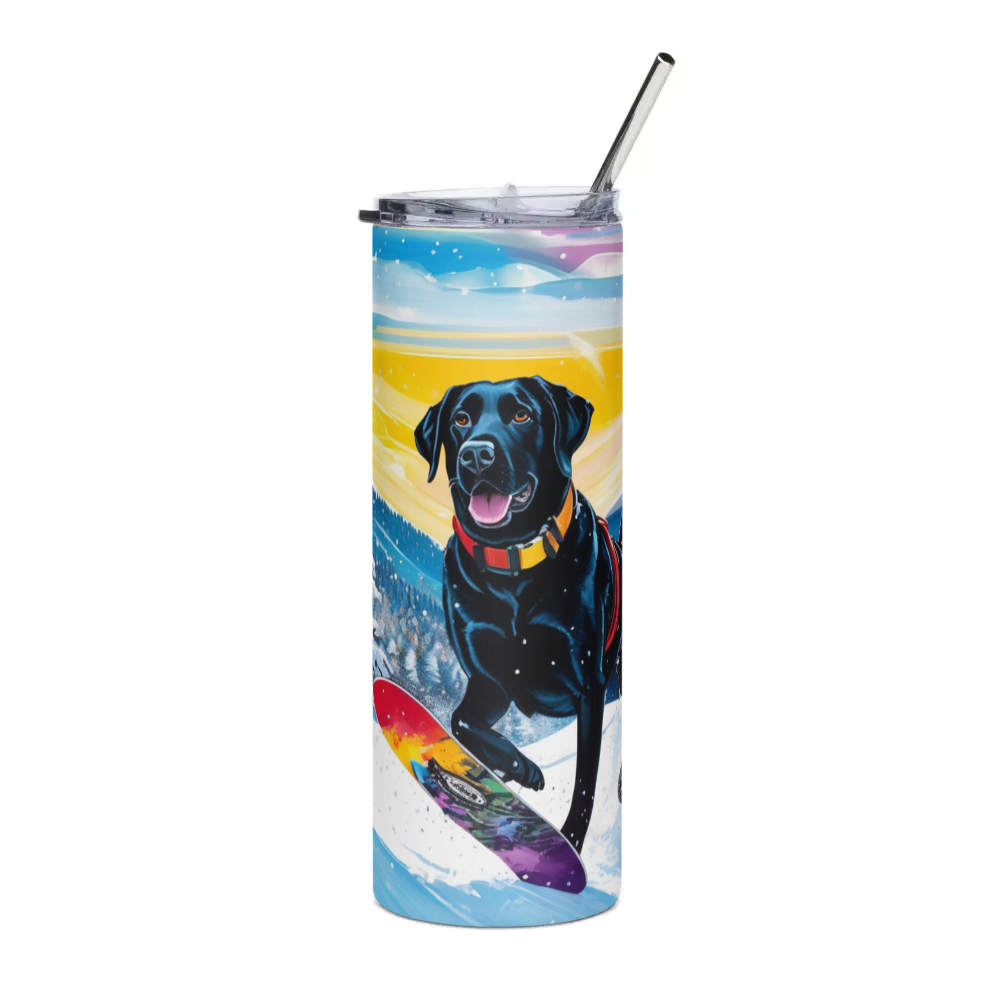 PugMug Custom Black Labrador Retriever Stainless Steel Tumbler