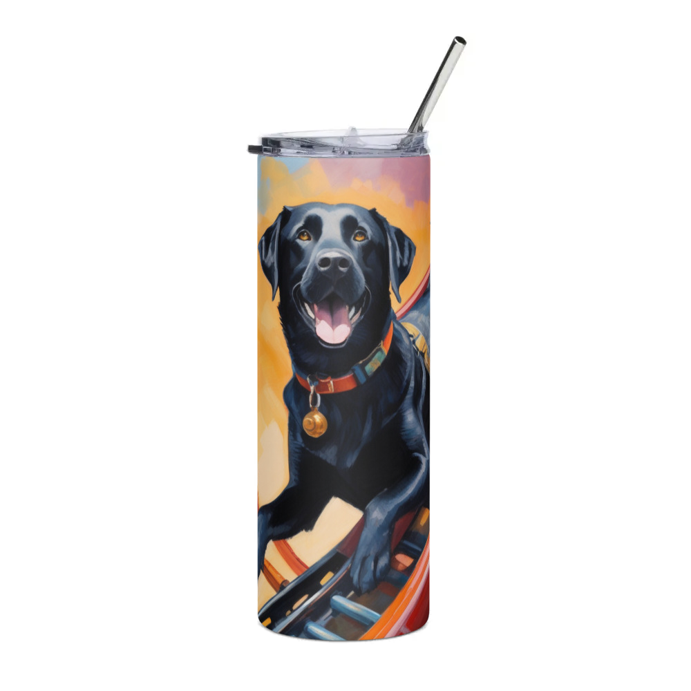 PugMug Custom Black Labrador Retriever Stainless Steel Tumbler