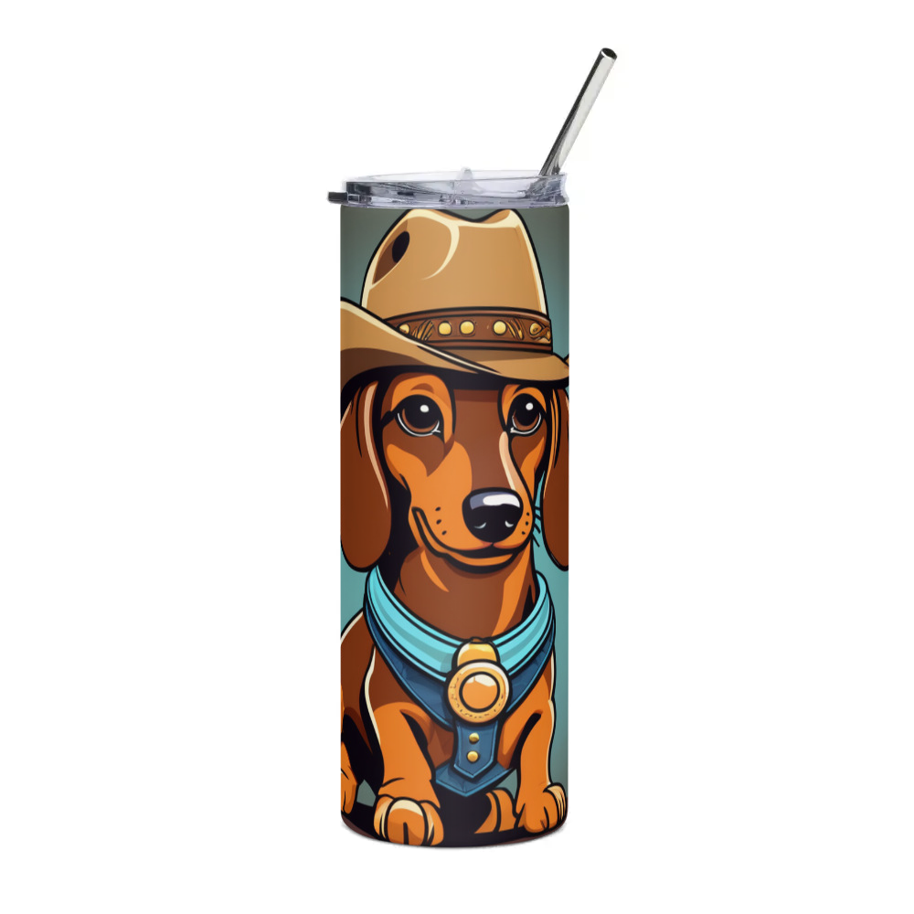 PugMug Custom Tan Dachshund Stainless Steel Tumbler
