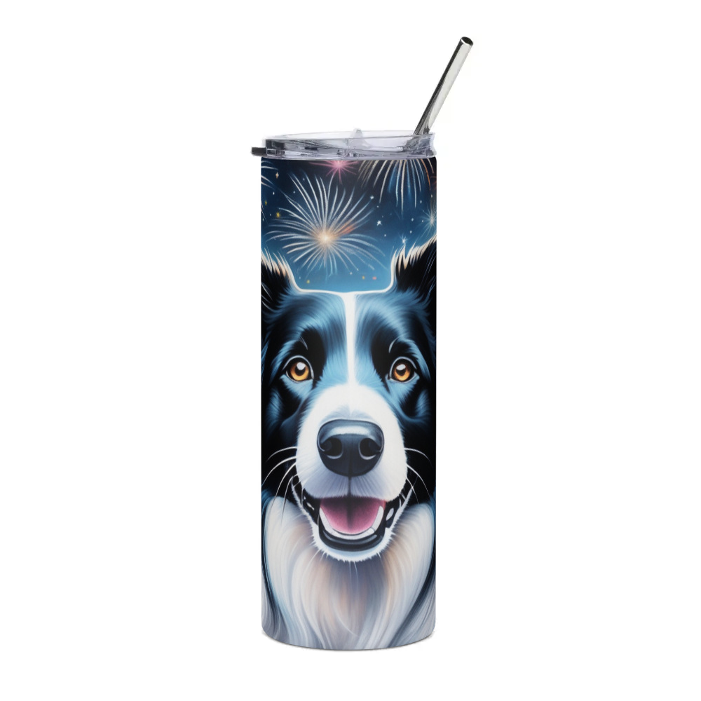 PugMug Custom Border Collie Stainless Steel Tumbler