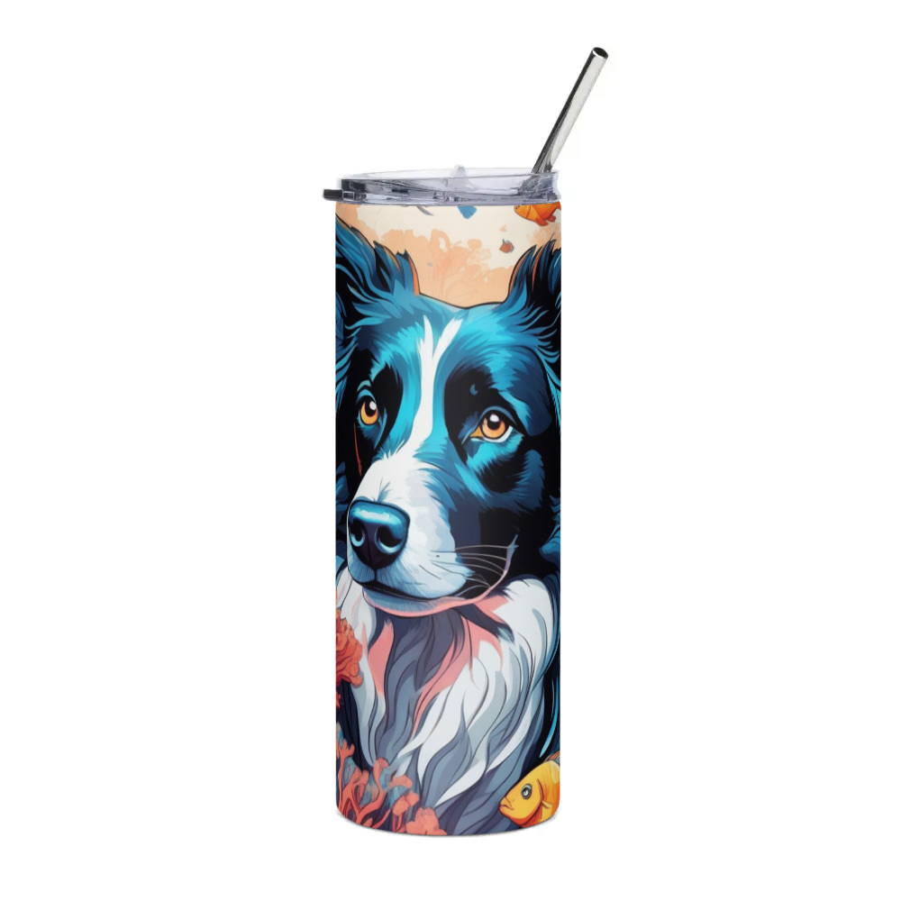 PugMug Custom Border Collie Stainless Steel Tumbler