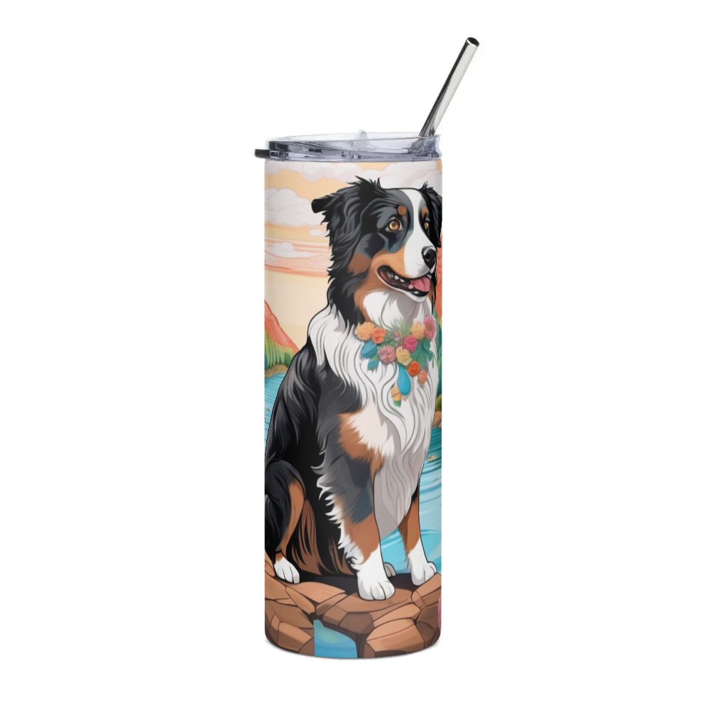 PugMug Custom Australian Shepherd Dog Stainless Steel Tumbler